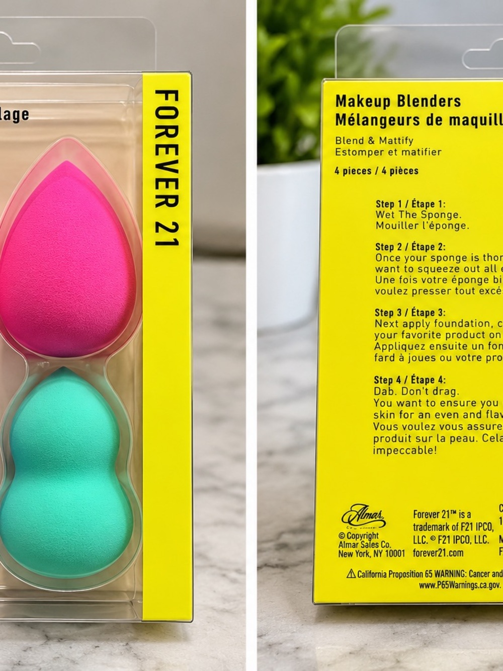 Forever 21 Pink & Teal Makeup Blenders 2-Pack